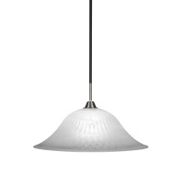 Paramount 1 Light Pendant In Matte Black And Brushed Nickel Finish With 20