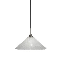 Paramount 1 Light Pendant In Matte Black And Brushed Nickel Finish With 16