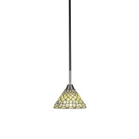 Paramount 1 Light Mini Pendant In Matte Black And Brushed Nickel Finish With 7