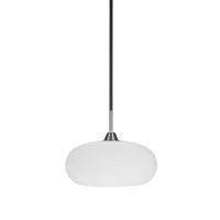 Paramount 1 Light Pendant In Matte Black And Brushed Nickel Finish With 13