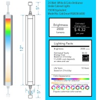 Smart Under Cabinet Lighting Strip Lights White & Color Changing Dimmable Work With Alexa Google Smart Thing Phone App, Rgb Multi Colored Lamp For Kitchen Counter Light Fixture (6 Lights Bar Kit)