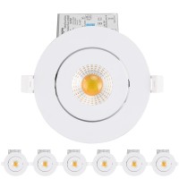 Gasonny 4 Inch Led Recessed Lights Ultra-Thin Adjustable Eyeball Gimbal Led Recessed Lighting With Junction Box 9 Watts 750Lm Dimmable Ceiling Light Etl Listed (3000K/4000K/5000Koption 6Pack)