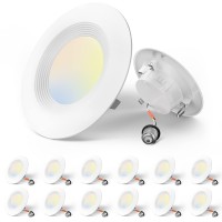 Amico 4 Inch 3Cct Led Recessed Lighting 12 Pack, Dimmable, Damp Rated, 9W=60W, 650Lm Can Lights With Baffle Trim, 3000K/4000K/5000K Selectable, Retrofit Installation - Etl & Fcc Certified