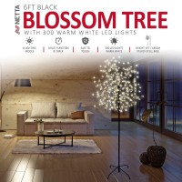 Netta 6Ft Led Cherry Blossom Tree Warm White, 300 Lights, Timer And 8 Functions- Indoor Or Outdoor Use