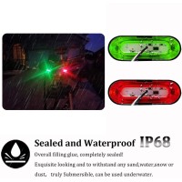 Pseqt Led Boat Navigation Lights Bow Stern Red Green Marine Strip Light Waterproof For Yacht Kayak Fishing Pontoon Sailboat Bass Boat Vessel Dc 12V-24V