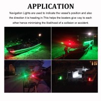 Pseqt Led Boat Navigation Lights Bow Stern Red Green Marine Strip Light Waterproof For Yacht Kayak Fishing Pontoon Sailboat Bass Boat Vessel Dc 12V-24V