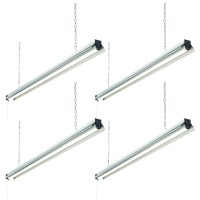 Newhouse Lighting 4Ft Led Shop Light, 55W (225W Equivalent), 5000 Lumens, 4000K Linkable Garage Lighting, Utility Led Ceiling Lights, Chain Or Flush Mount, 4-Pack, Silver (Nh-Shop-M4Ft-4)