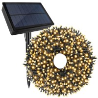 Tcamp Solar Outdoor Lights, 164Ft 500 Led Solar Christmas Lights Outdoor Waterproof With Remote, 8 Modes Solar Powered Fairy String Lights For Christmas Tree Wedding Party Holiday Decor (Warm White)