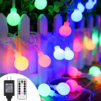 Globe Solar String Lights-40Ft 100 Led String Lights Energy Efficient &Timer& Memory Function & Remote 8 Modes Fairy Lights For Christmasndoor Outdoor Bedroom Decoration