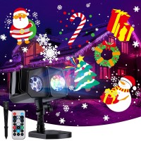 Minetom Christmas Projector Lights Outdoor 26 Hd Effects (3D Ocean Wave + Patterns) Waterproof With Timer Landscape Lights For Indoor Halloween Holiday Christmas Night Disco Party, Rgb + Multicolor