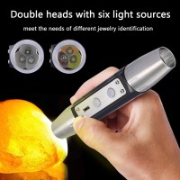 Eecoo Led Expert Jade Flashlight, Usb Rechargeable Flashlight, Dual-Head 6 Light Sources, 6 Lighting Modes For Detecting Jade, Jewelry, Agate, Banknotes