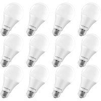 Luxrite A19 Led Light Bulbs 100 Watt Equivalent Dimmable, 2700K Warm White, 1600 Lumens, Enclosed Fixture Rated, Standard Led Bulbs 15W, Energy Star, E26 Medium Base - Indoor And Outdoor (12 Pack)