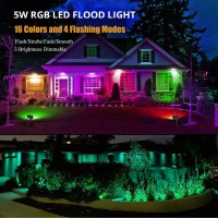 Ahsellus Rgb Low Voltage Landscape Lighting Color Changing Led Spot Lights Remote Control Outdoor Garden Lights 5W 12V Ip66 Waterproof Spotlight Patio Pathway Spot Lights With Stakes (10 Pack)