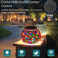 Mosaic Solar Lights Outdoor Color Changing,Waterproof Table Lamps,Crystal Glass Globe Ball Lights For Garden,Patio,Yard, Party Decorations