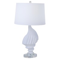 Designed to illuminate your bedroom or office with warm light this linen fabric white shade Table Lamp will surely make a stylish addition Loaded with multiple features it requires a 150Watt power capacity bulb for an enhanced personalized experience whil