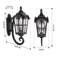 Partphoner Outdoor Wall Light Fixtures Black Roman 17.71