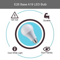 Laborate Lighting A19 Led Light Bulbs - E26 Base, 100W, 1600 Lumens, Cool White 4000K Illumination - Dimmable, Energy Saving Outdoor & Indoor Home, Commercial Lighting - 80+ Cri, 10Year Life - 24-Pack