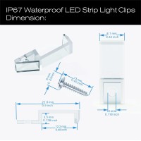 Atb 100Pack Outdoor Led Strip Light Mounting Bracket Fixing Clips One Side Clips With 102 Pieces Screws Ideal For 10 Mm And 12M