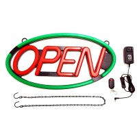 Maxlit Oval Shaped Led Tube Neon Open Sign Large Size 24 X 12 Greenred