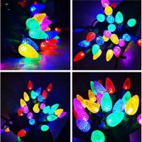 Colored Outdoor Christmas Lights Multicolor Led Holiday String Lights Indoor C3 Strawberry Mini Bulbs Mood Lighting Multicolor,18Ft 50Led Party Stranger Things Decorative Lights