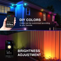 Onforu Led Flood Light Outdoor 20W 1500Lm Color Changing Led Stage Lights Bluetooth App Control Uplighting 2 Pack Rgbw Uplight