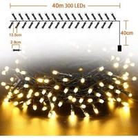 Ilikable Battery Operated Outdoor Decoration Lights, Indoor Lights 131Ft 300-Led Summer String Lights 8 Modes Waterproof Holiday Lights For Party Home Courtyard Fairy Lights-Warm White.