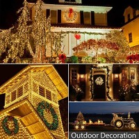 Ilikable Battery Operated Outdoor Decoration Lights, Indoor Lights 131Ft 300-Led Summer String Lights 8 Modes Waterproof Holiday Lights For Party Home Courtyard Fairy Lights-Warm White.