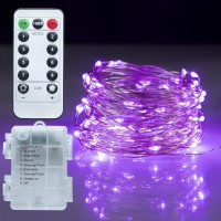 Twinkle Star Fairy Lights, 33Ft 100 Led Battery Operated Waterproof String Lights With Remote, Timer & 8 Lighting Modes Indoor Outdoor Wedding Party Decorations, Purple, 1 Pack