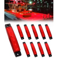 Shangyuan Marine Boat Lights, Utility Led Interior Lights For Boat Deck Courtesy Transom Cockpit Light, 12V Waterproof Marine Lighs For Yacht Fishing Pontoon Boat Sailboat Kayak Bass Boat, Red, 10Pcs