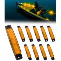 Shangyuan Marine Boat Lights, Utility Led Interior Lights For Deck Courtesy Transom Cockpit Light, 12V Waterproof Marine Lighs For Yacht Fishing Pontoon Boat Sailboat Kayak Bass Boat, Yellow, 10Pcs