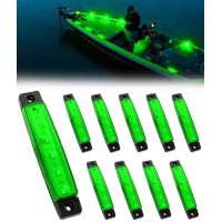 Shangyuan Marine Boat Lights, Utility Led Interior Lights For Deck Courtesy Transom Cockpit Light, 12V Waterproof Marine Lighs For Yacht Fishing Pontoon Boat Sailboat Kayak Bass Boat, Green, 10Pcs