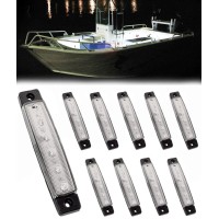 Shangyuan Marine Boat Lights, Utility Led Interior Lights For Boat Deck Courtesy Transom Cockpit Light, 12V Waterproof Marine Lighs For Yacht Fishing Pontoon Boat Sailboat Kayak Bass Boat, White,10Pcs