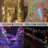 Hopolon Color Changing Outdoor String Lights,165Ft 500 Led 9 Modes With Remote, Christmas Fairy String Lights Decor For Christmas/Party/Tree/Wedding/Holiday Decorations (Warm White & Multi Color)