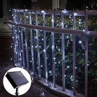 Blingstar Solar Christmas Lights 200 Led 75Ft String Lights 8 Modes Waterproof Fairy Lights Remote Control & Timer Cool White Solar Powered Christmas Lights For Indoor Outdoor Home Patio Decoration