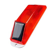 Risoon Solar Strobe Warning Light: Sensitive Led Warning Lamp High Bright Waterproof Ip65 Light Control Flashing Beacon Barricade Construction Safety Traffic Light For Driveways Dock (Red)