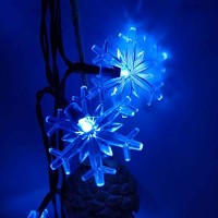 Hugsvik 50 Led Solar Snowflake Lights String, 8 Modes Solar Christmas Lights Outdoor Blue Waterproof, Solar Christmas Snowflake String Lights For Outdoor Christmas Decoration Party Garden Yard Patio