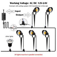 Zuckeo 10W Landscape Lighting Low Voltage Led Landscape Lights, Ip66 Waterproof Landscape Spotlights Yard Lawn Garden Outdoor Lights 12V 24V 1000Lm Warm White (12Pack With Connectors)