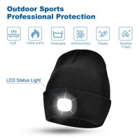 Gafres Led Beanie With Light, Unisex Rechargeable Led Headlamp Hat, Warm Knit Hat For Winter Safety, Head Light For Outdoor Dog Walking,Gifts For Men Women Dad