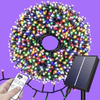 Solarbaby Solar Christmas Lights Outdoor Waterproof 72Ft 200 Led Multicolor Solar String Lights Outdoor Christmas Decoration For Garden Party Festival Xmas Trees Christmas Decor Outside,Pack Of 2