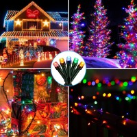 Solarbaby Solar Christmas Lights Outdoor Waterproof 72Ft 200 Led Multicolor Solar String Lights Outdoor Christmas Decoration For Garden Party Festival Xmas Trees Christmas Decor Outside,Pack Of 2