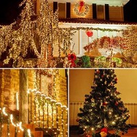 Sanjicha Extendable 2-Pack 66Ft 200 Led Christmas String Lights For Indoor/Outdoor, Christmas Tree Lights On Green Wire, 8 Modes Plug In Fairy String Lights For Xmas Decor (Warm White)