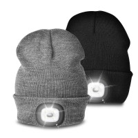 Gafres Led Beanie With Light, Unisex Rechargeable Led Headlamp Hat, Warm Knit Hat For Winter Safety, Head Light For Outdoor Dog Walking,Gifts For Men Women Dad