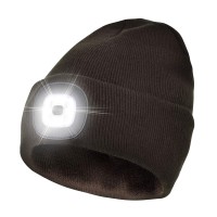 Gafres Led Beanie With Light, Unisex Rechargeable Led Headlamp Hat, Warm Knit Hat For Winter Safety, Head Light For Outdoor Dog Walking,Gifts For Men Women Dad Coffee