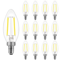 Energetic Smarter Lighting Dimmable E12 Led Candelabra Bulb,60 Watt Equivalent B11 Led Chandelier Bulbs, Daylight 5000K, 550Lm, 5 Watt Halloween Christmas Decoration Filament Candle,Ul Listed, 12Pk