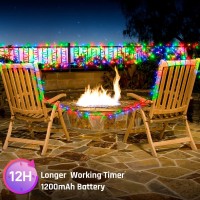 Solar Christmas String Outdoor - 2 Pack 72Ft 200 Led 8 Modes Outdoor String Lights, Waterproof Fairy Lights For Garden, Patio, Fence, Holiday, Party, Balcony, Christmas Decorations (Multicolor)