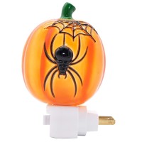 Dromance Pumpkin Plug In Night Light Spider With 360 Degree Swivel Plug Halloween Decoration