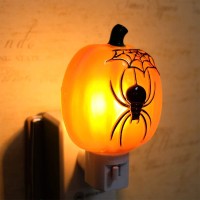 Dromance Pumpkin Plug In Night Light Spider With 360 Degree Swivel Plug Halloween Decoration