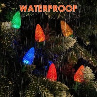 Lorryte Extendable 50 Led 49Ft Waterproof C9 Led Christmas Lights Indoor Outdoor Super Bright C9 Christmas String Lights For Tr