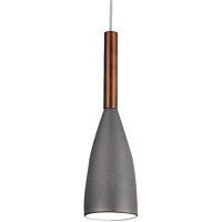 Hobaca E26 Grey Wood Mordern Nordic Pendant Light Hanging Lamp Dinning Room Lights Kitchen Island Lighting Fixture