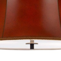 Benjara Bm226313 3 Bulb Round Pendant Fixture With Leatherette Drum Shade, Red